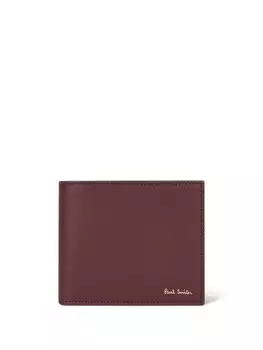 Фирменный бумажник с полосками внутри, складывающийся в два слоя Paul Smith, красный