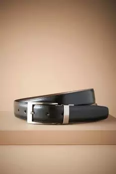 Фирменный двусторонний кожаный ремешок Next, черный