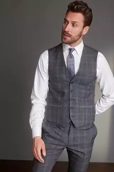 Фирменный клетчатый жилет Empire Mills Next, серый