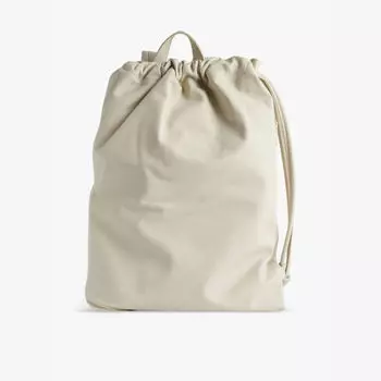 Фирменный кожаный рюкзак с затягивающимся шнурком Eleventy, желтый