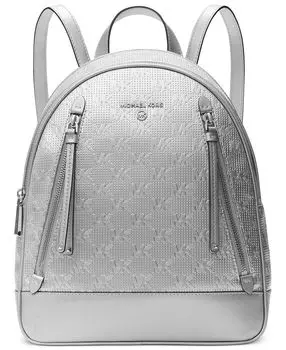 Фирменный маленький рюкзак brooklyn Michael Kors, серебряный