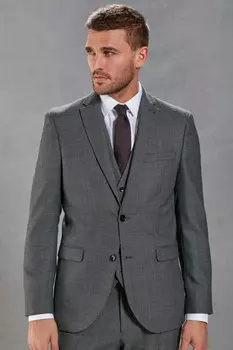 Фирменный пиджак Empire Mills Birdseye из 100% шерсти Next, серый