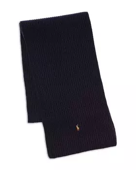 Фирменный вязаный шарф Polo Ralph Lauren, синий