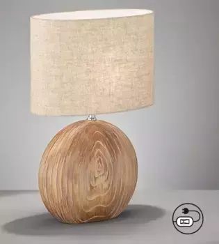 FISCHER & HONSEL Настольная лампа "Tobse", 1 лампочка, лампочка E27 | без лампочек Высота: 53,00 см., цвет holzfarben