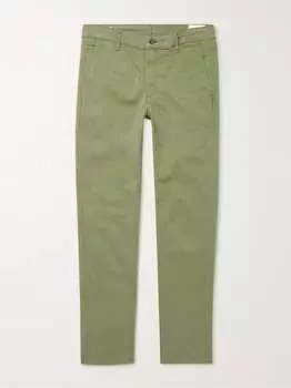 Fit 2 Узкие брюки чинос из окрашенного в готовом виде эластичного хлопкового твила RAG & BONE, зеленый
