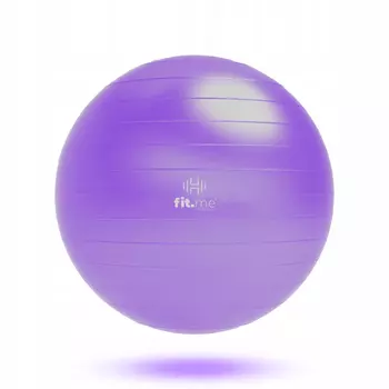 Fit.me комплект: фиолетовый мяч фитнес-гимнастический реабилитационный диаметром 75 см, 1 шт + насос, 1 шт + вилка, 4 шт.