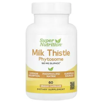 Фитосомы расторопши, 160 мг, 60 растительных капсул Super Nutrition