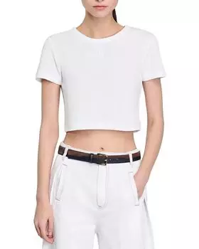 Фитовая укороченная футболка Bee Sandro, белый