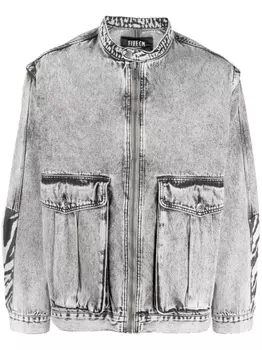 Five Cm джинсовая куртка без воротника, серый