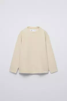 Фиксуемая футболка с этикетками ZARA, экрю