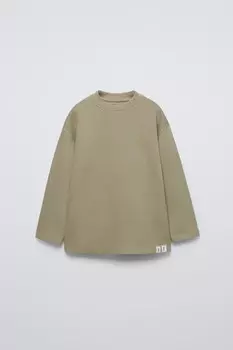 Фиксуемая футболка с этикетками ZARA, кэмел