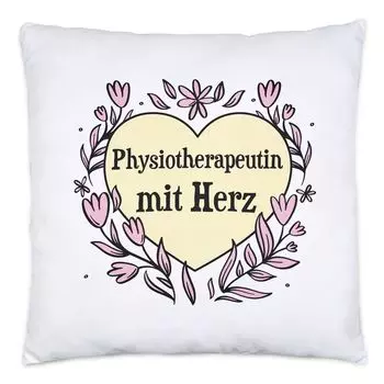 Физиотерапевт с подушкой-сердечком, включая идею подарка на подушку, чтобы сказать спасибо лучшему физиотерапевту Hey!Print