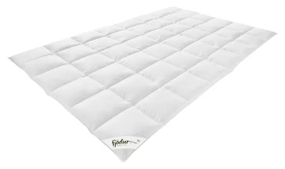 Fjdur средне-теплое пуховое одеяло из органического хлопка 155х220см "fjdur green Fortuna" 90% пух 100% органический хлопок Otto Keller