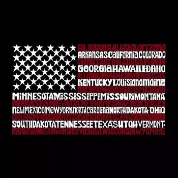 Флаг 50 штатов США — мужская футболка премиум-класса Word Art LA Pop Art