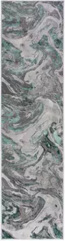 FLAIR RUGS дорожка "Marbled", прямоугольная, легкий блеск, разноцветная, современный дизайн под мрамор, ковровая дорожка 80х300 см, цвет smaragd