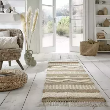 FLAIR RUGS дорожка "Medina", прямоугольная, в стиле бохо, из натуральных волокон, таких как шерсть и джут, ковровая дорожка 60х230 см, цвет natur