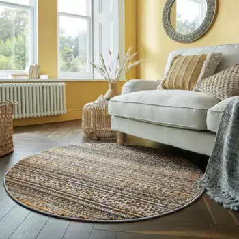 FLAIR RUGS ковер "Camino Abstract", круглый, абстрактный ковер 140 см, цвет gelb