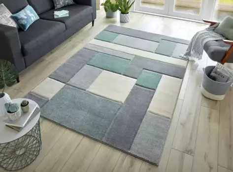 FLAIR RUGS ковер "Космос", прямоугольный, лоскутный дизайн, разноцветный, с эффектом high-low 160х230 см, цвет mint