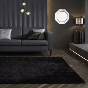 FLAIR RUGS Ковер с высоким ворсом "Бархат", прямоугольный 160х230 см, черный