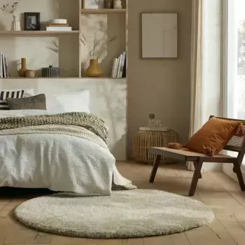 FLAIR RUGS ковер с высоким ворсом "Перо", круглый 133 см, цвет Natur