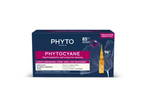 Флаконы с фитоцианом для женщин от временного выпадения волос 12 флаконов по 5 мл для временного лечения выпадения волос Phyto