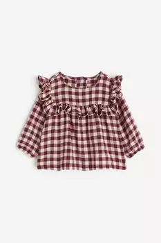 Фланелевая блузка с оборками H&M, красный