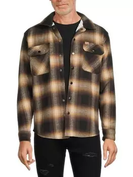 Фланелевая куртка в клетку на подкладке из искусственной овчины Matix, коричневый
