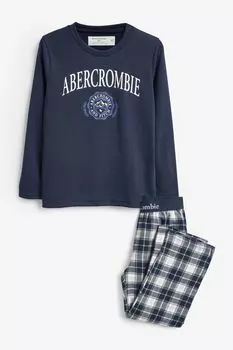 Фланелевая пижама Abercrombie & Fitch, синий