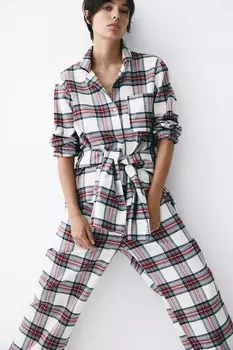 Фланелевая пижама H&M, белый