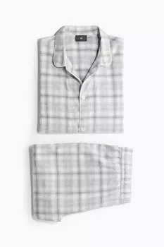 Фланелевая пижама H&M, серый