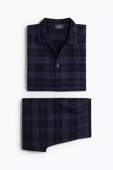 Фланелевая пижама H&M, синий