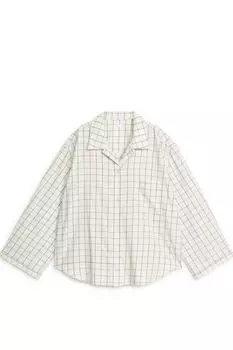 Фланелевая пижамная рубашка Arket, белый