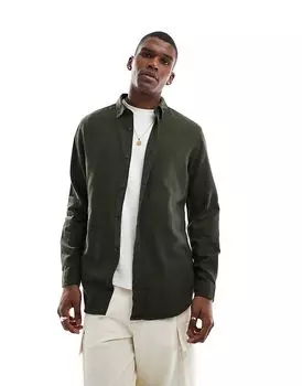 Фланелевая рубашка цвета хаки Jack & Jones