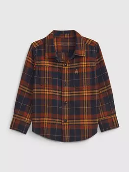 Фланелевая рубашка Gap, коричневый