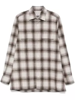Фланелевая рубашка Kiton, коричневый