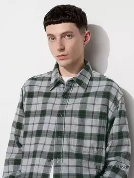 Фланелевая рубашка клетчатая Uniqlo, цвет 03 серый