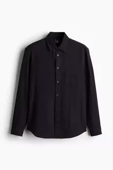 Фланелевая рубашка обычного кроя H&M, синий