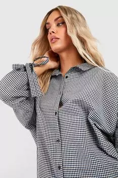 Фланелевая рубашка оверсайз Boohoo, черный