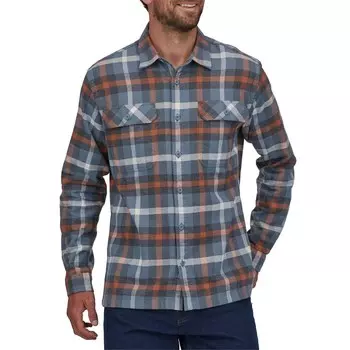 Фланелевая рубашка Patagonia средней плотности с длинными рукавами Fjord, серый