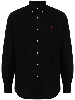 Фланелевая рубашка с вышитым логотипом Polo Ralph Lauren, черный