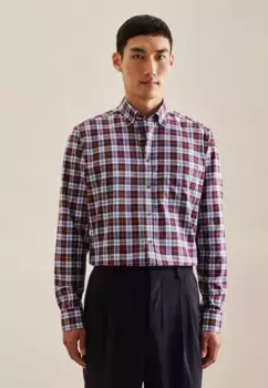 Фланелевая рубашка seidensticker "Regular", стандартный воротник на пуговицах с длинными рукавами в клетку, красный