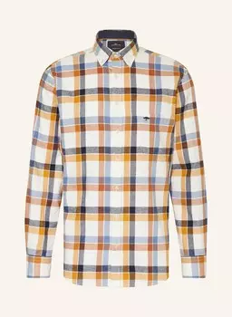 Фланелевая рубашка стандартного кроя FYNCH-HATTON, цвет WEISS/DUNKELORANGE/DUNKELBLAU