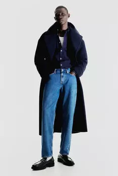 Фланелевая рубашка стандартного кроя H&M, синий
