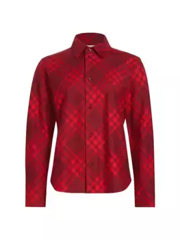 Фланелевая рубашка стандартного кроя в клетку Burberry, цвет ripple check