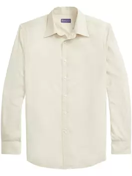 Фланелевая рубашка строгого кроя Ralph Lauren Purple Label, нейтральный цвет