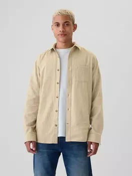 Фланелевая рубашка сверху Gap, бежевый