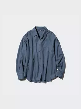 Фланелевая рубашка Uniqlo, цвет 67 синий