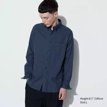 Фланелевая рубашка UNIQLO, синий