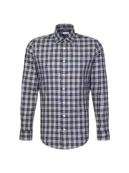 Фланелевая рубашка узкого кроя с длинными рукавами Seidensticker, серый