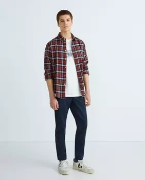 Фланелевая рубашка узкого кроя Selected, красный